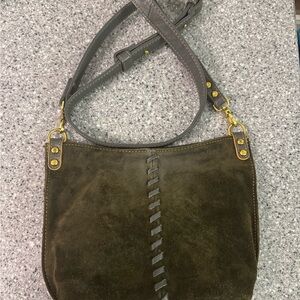 Hobo pier Olive Suede Crossbody Bag